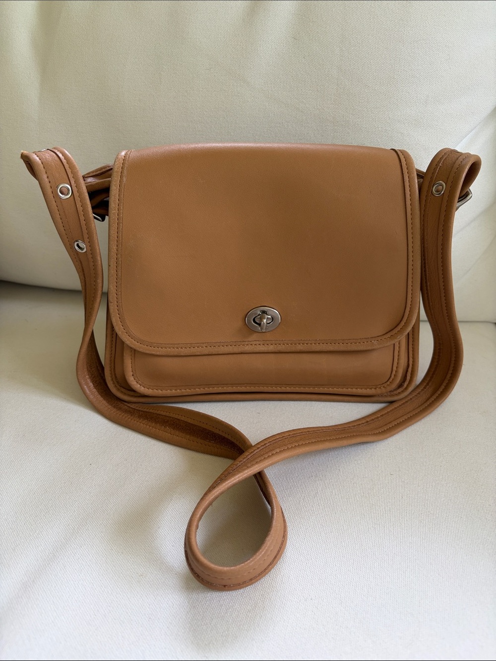 Coach Vintage Rambler Leather Crossbody in light tan